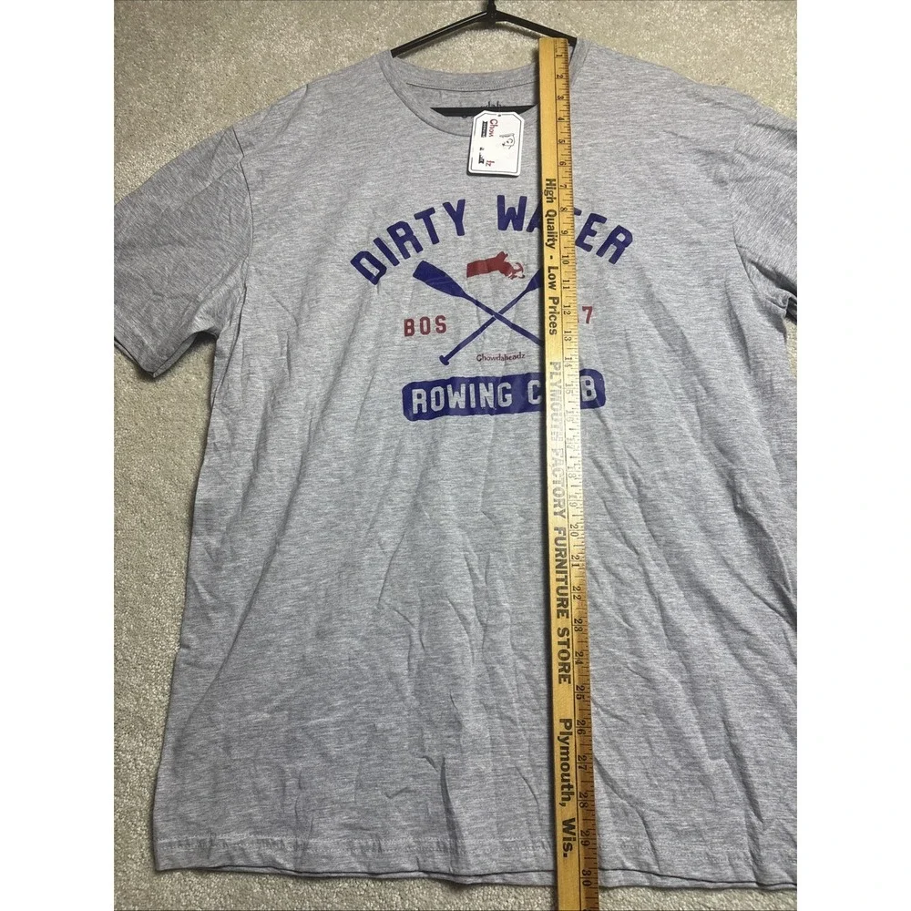 Chowdaheadz Shirt Men's Large Grey Dirty Water Boston Rowing Club 617 NEW‎ - Picture 5 of 6